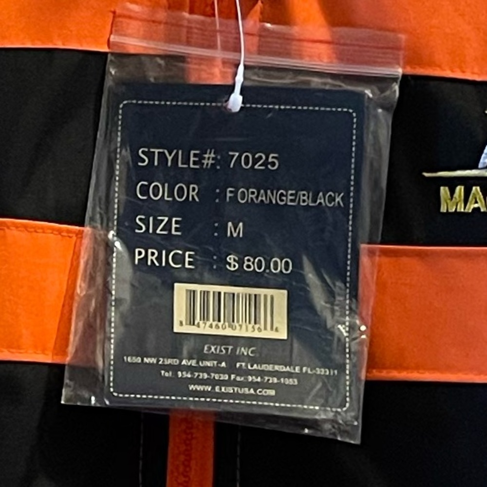 NEW Men’s hooded jacket. Orange/black. Size med - Picture 2 of 3